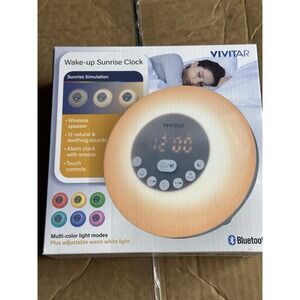 Vivitar Wake Up Sunrise Clock, Wireless Speaker, Nature Sounds, Multicolor Light
